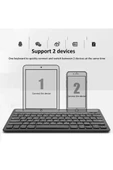 General Mobile E-Tab 4 10.1" Uyumlu Kablosuz Bluetooth Şarj Edilebilir Tablet Telefon Standlı Klavye - Gri - 9