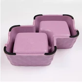 Bobo Bambu İkili Mama ve Su Kabı BO-3165  360ml+430ml Mor - 3