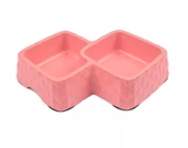 Bobo Bambu İkili Mama ve Su Kabı BO-3165  360ml+430ml Pembe thumbnail 1