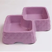 Bobo Bambu İkili Mama ve Su Kabı BO-3165  360ml+430ml Mor - 2