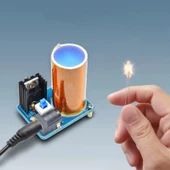 Mini Tesla Bobin Kit Demonte Modül Kablosuz Enerji İletimi BD243 DC 9 / 12V Temassız Elektrik thumbnail 1