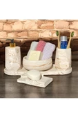 Göz Alıcı Mermer Esintili Beton Banyo Aksesuar Seti (5 Parça) - 1