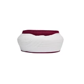 SARIKHANE Talebe Sarığı-Beyaz Kumaş-Bordo Takke-Yuvarlak Sarım-Nali Şerif-5 metre - 3