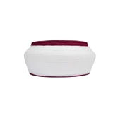 SARIKHANE Talebe Sarığı-Beyaz Kumaş-Bordo Takke-Yuvarlak Sarım-Nali Şerif-5 metre - 2