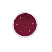 SARIKHANE Talebe Sarığı-Beyaz Kumaş-Bordo Takke-Yuvarlak Sarım-Kuş Gözlü-5 metre - 1