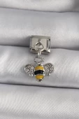 MuI MuI 316L Çelik Gümüş Renk Sallantı Zirkon Taşlı Arı Model Nomination Charm - 1