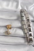 MuI MuI 316L Çelik Gold Renk Sallantı Zirkon Taşlı Göz Model Nomination Charm - 2