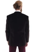 Erkek Kadife Slimfit Ceket Kahve Kendinden Desenli ( Outlet ) - 5