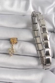316L Çelik Gold Renk Sallantı Yılan Model Nomination Charm - TJ-BC1199 - 2