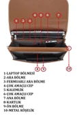 Case Club Erkek El Çantası 15.6'İnç Laptop Evrak Çantası Omuz Askılı - 5
