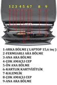 Case Club 2007 El Omuz & Laptop Evrak Çantası 15,6 İnç Omuz Askılı - 12