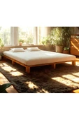 Pinoxi Ahşap Platform Karyola Ceviz Renk 120x200 Cm - 1