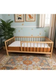 Pinoxi Masif Ahşap Naturel Karyola Çocuk Yatağı Ayaklı 90Cm x 190Cm Doğal Ahşap Natural thumbnail 2