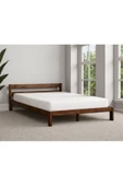 Pinoxi Masif Ahşap Karyola Çift Kişilik 120x200 Cm Doğal Ahşap Ceviz - 1