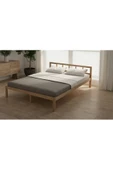 Pinoxi Masif Ahşap Başlıklı Karyola 140x200 Cm Doğal Ahşap Natural - 1