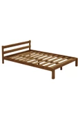 Pinoxi Masif Ahşap Karyola Çift Kişilik 120x200 Cm Doğal Ahşap Ceviz - 2
