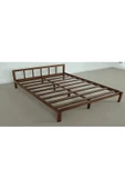 Pinoxi Masif Ahşap Başlıklı Karyola 140x200 Cm Ceviz Renk - 4
