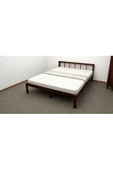 Pinoxi Masif Ahşap Başlıklı Karyola 100x200 Cm Ceviz Renk - 2