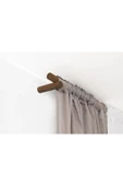 Pinoxi 125Cm Masif Ahşap Perde Askısı Rustik Kahverengi Ahşap Boru 125 Cm - 1