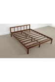 Pinoxi Masif Ahşap Başlıklı Karyola 160x200 Cm Ceviz Renk - 5