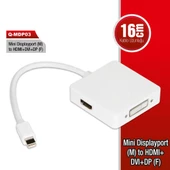 Mini Display Port To Hdmı+Dvı+Dp (QPORT MDP03) - 1