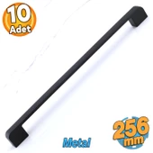 10 Adet Radus 256 mm - 25.6 cm Siyah Metal Mobilya Çekmece Mutfak Dolabı Dolap Kulpları Kulbu Kulpu - 1