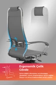 Samurai Ergonomik Koltuk | Bel Destekli, Tekerlekli, Yükseklik Ayarlı, Deri Yönetici Koltuğu -F.2.1.49 - 2
