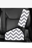 RevuBaby Araba Emniyet Kemeri Yastığı Oto Kemer Küçültme Seti Çocuk Baş Boyun Yastığı Kemer Daraltıcı ZİGZAG - 1