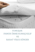 RevuBaby Lastikli Ortopedik Yıkanabilir Kılıflı Visko Yatak Şiltesi Yatak Pedi Uyku Pedi Topper - 5