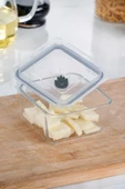 ACAR YSH-012135 Olivya 2 Adet Kare Vakumlu Cam Saklama Kabı - 0,45 Lt - 1