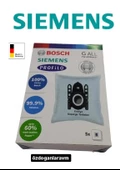 Siemens G All Süpürgesi Toz Torbası 5 Adet Kutulu - 1