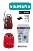 Siemens Süpürgesi Toz Torbası 5 Adet Motor Filitreli - 1