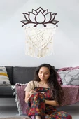 Veraart El Yapımı Lotus Çiçeği Makrome Duvar Süsü Tablo - 3