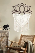Veraart El Yapımı Lotus Çiçeği Makrome Duvar Süsü Tablo - 1