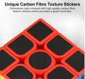 3X3X3 PROFESSIONAL SPEED CUBE CARBON FIBER - KARBON FİBER PROFESYONEL RUBİK ZEKA SABIR KÜPÜ - 5