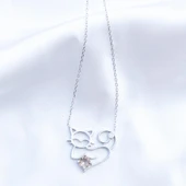 Kedi Zultanit Taşlı Gümüş Kolye thumbnail 4