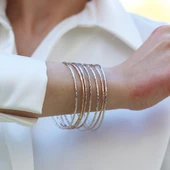 Dövme 2mm 7cm Ajda Gümüş Bilezilk thumbnail 3