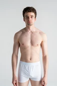 Erkek Çok Renkli 3'lü Paket Likralı Pamuk Boxer (BEYAZ LACİVERT DANGER) thumbnail 4
