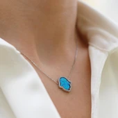 Fatma Ana Eli Opal Gümüş Kolye thumbnail 3