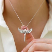 Mikail Meleği Zirkon Taşlı Gümüş Kolye thumbnail 4