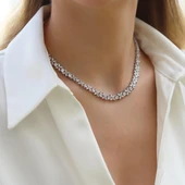 Çiçek Zirkon Taşlı Su Yolu Gerdanlık thumbnail 1