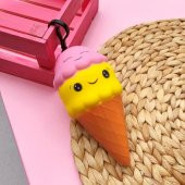 Renkli Külah Squishy Yumuşak Anahtarlık Çanta Süsü - 1