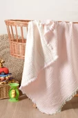 Bebek & Çocuk Müslin Örtü / Pamuklu - Çok Amaçlı Çizgili - Yeni - Pamuksu Yumuşaklık 120x120cm - 1