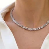 Çiçek Zirkon Taşlı Su Yolu Gerdanlık thumbnail 2