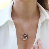 Kaplan Zirkon Taşlı İkon Gümüş Kolye thumbnail 4