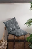 Bohem Punch 2'li Dekoratif Kırlent Kılıfı Yastık Kılıfı Çift Taraflı 43x43 Cm - 1