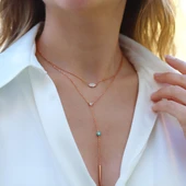 Göz Trend Rose Gold Kaplama Gümüş Kolye thumbnail 4