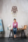Veraart El Yapımı Fatma Ana Eli Makrome Duvar Süsü Tablo - 3