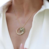 Kaplan Zirkon Taşlı İkon Gümüş Kolye thumbnail 1