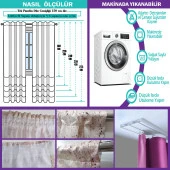 Fon Perde Tasarım Dekor Geometrik Çizgili Doku Yeşil Desenli Dijital Baskılı Çift Kanat 150+150 Toplam 300 cm - 7